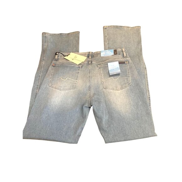 7 For All Man Kind Blair Kimmie Straight 32x34 Light Wash Blue Cottagecore - Picture 2 of 14